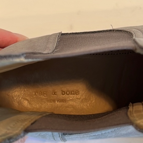 Rag & Bone Grey Dixon Waxed Suede Ankle Boots/Booties SZ 37.5 - Picture 6 of 9